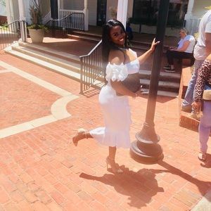 Off white ruffle dress